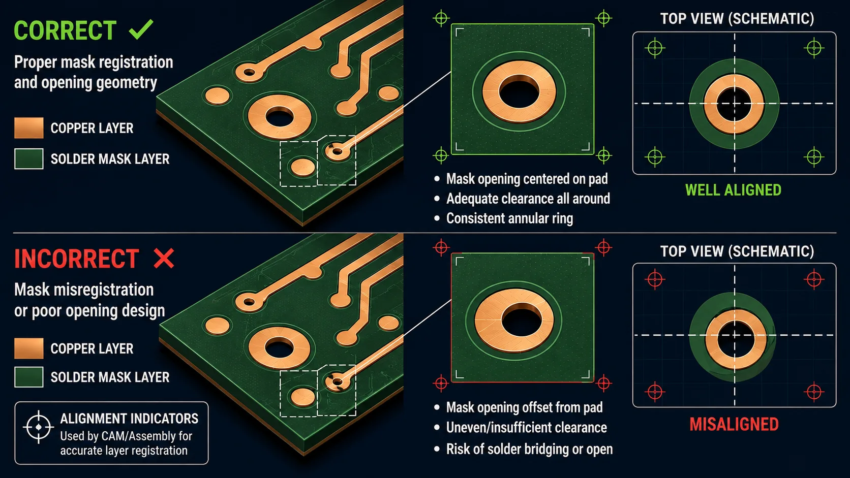 Copper vs Solder Mask
