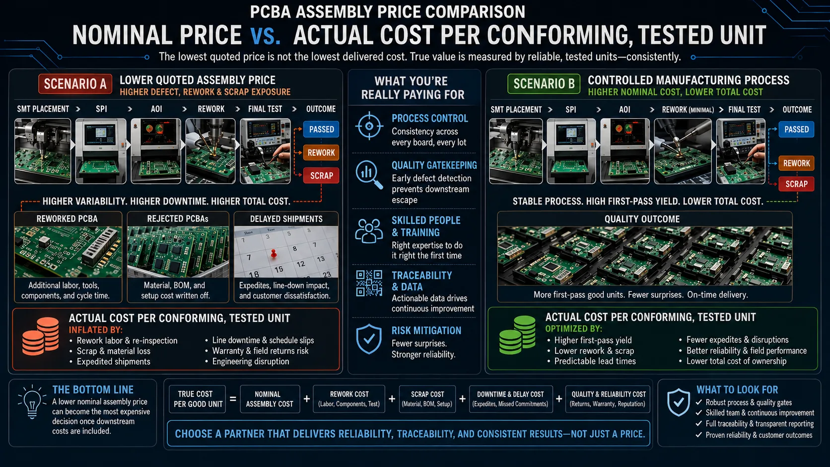 COST PER CONFORMING PCBA