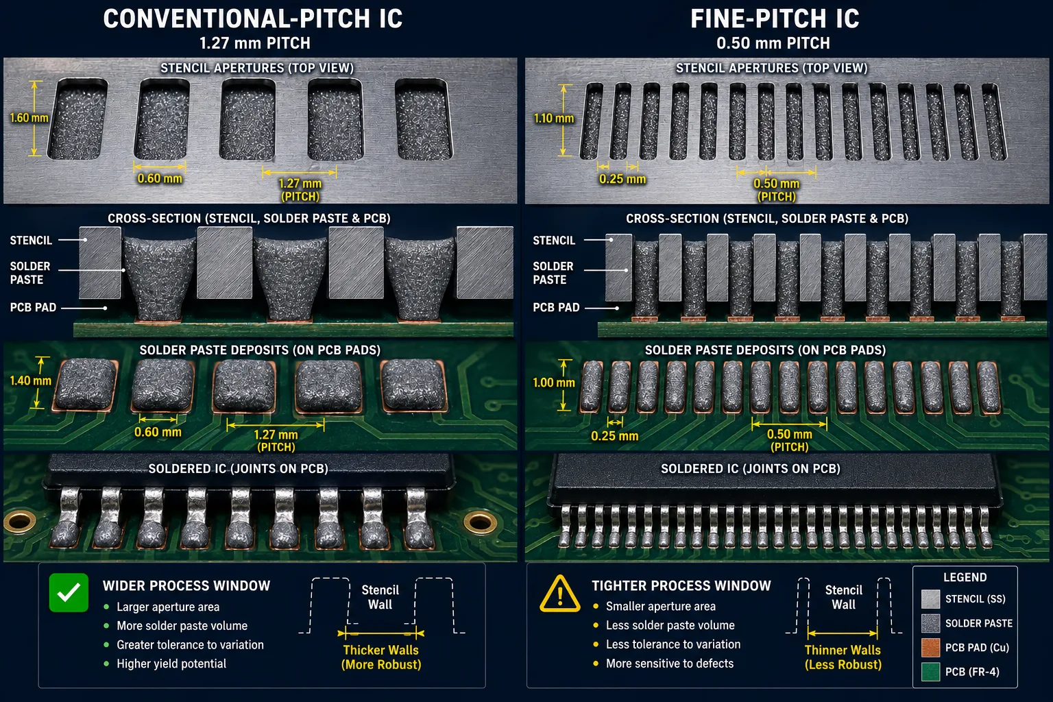 FINE-PITCH STENCIL APERTURES