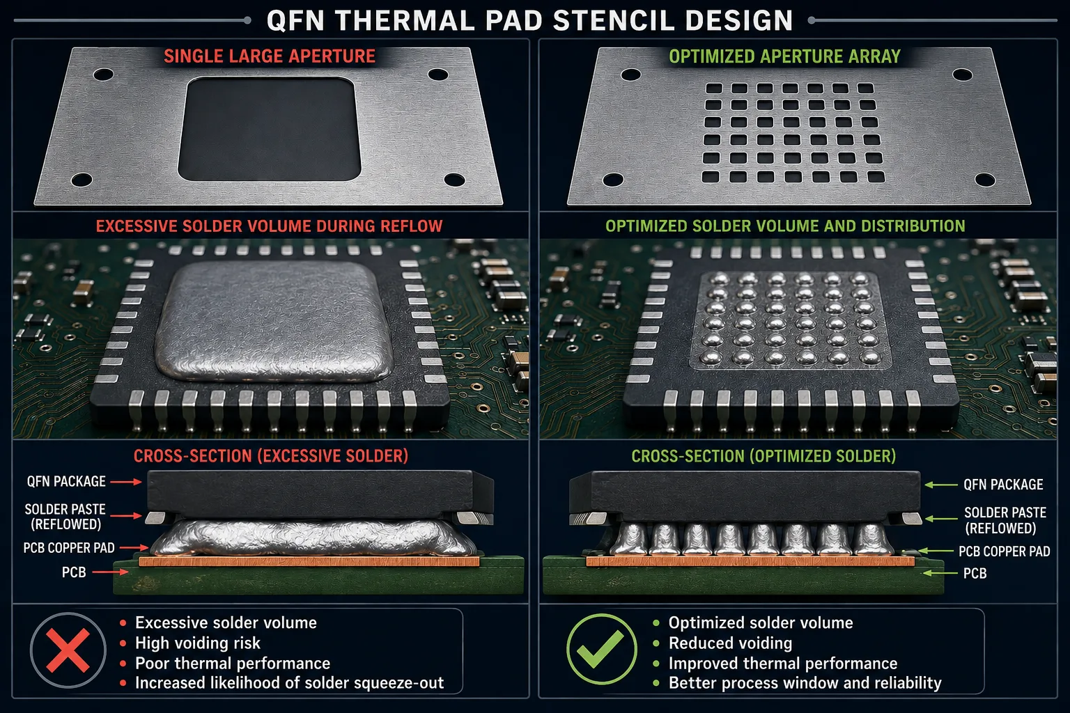 QFN THERMAL PAD STENCIL DESIGN