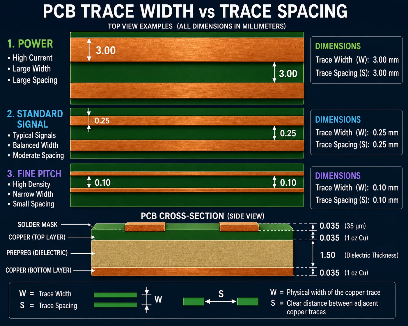 Trace Width vs Trace Spacing